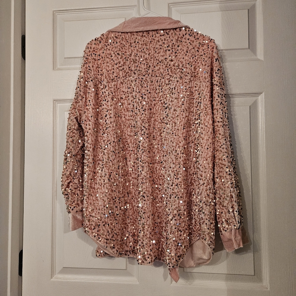 Pink sequin shacket - Picture 3 of 3
